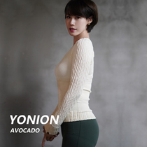 YONION select American ITZON technology embossed knit comfortable European and American style long sleeve round neck yoga suit