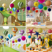 Store pendant Jewelry paper lantern decoration Holiday kindergarten Birthday corridor hanging mall hot air balloon decoration