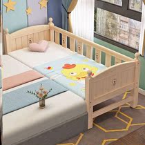 Solid wood childrens bed with guardrail small bed baby boy and girl princess bed single bed side bed widen splicing big bed