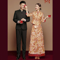 Xiuhe clothing bride 2021 new heavy industry dragon phoenix jacket high-grade Chinese cabinet clothing golden big five fu little man
