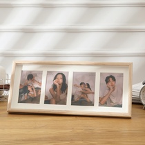 Creative combination photo frame setting table wash photo hollow couple 6 inch wooden photo frame three consecutive four photo album frame hanging wall