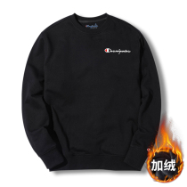 Champion said mens sweater autumn and winter New long sleeve plus velvet thick round neck sweater casual loose top mens clothing
