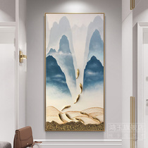 Hand-painted nine fish Pictures oil paintings landscapes porch paintings modern decorative paintings corridors vertical version new Chinese style