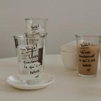 ins same net red blogger vlog shooting method Alphabet Glass Milk Cup Coffee Cup Large Capacity Glass Cup