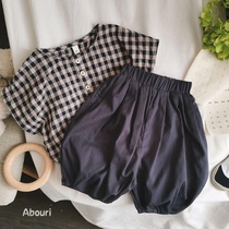 Foreign style to the explosion of pumpkin pants Korean mens and womens childrens bloomers Baby soft waxy baggy five-point shorts summer clothes