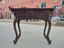 Classical sandalwood two-pump table solid wood supply platform film and television props ornaments antique Chinese furniture