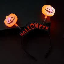 Halloween headdress glowing headband flash toy glowing pumpkin lantern skull headband props