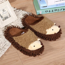 Foreign trade export Cartoon shape lazy floor slippers cute home shoes Wooden floor household mute cleaning shoes
