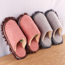 Thickened couple Japanese and Korean lazy people floor shoes home silent shoes can be removed and washed kitchen cleaning slippers can be removed and washed winter