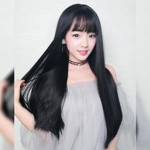 Wholesale Wigs Women's Long Straight Hair Air Bangs Natural Realistic Wigs Smooth Medium Long Hair Full Headgear Wigs