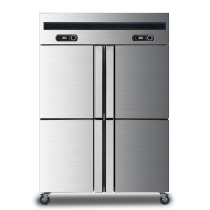 Four-door refrigerator commercial stainless steel display cabinet four or six-door freezer refrigerated kitchen restaurant hotel fresh-keeping cabinet