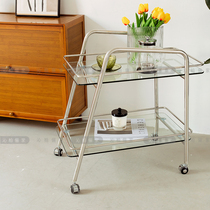 Home simple stainless steel mobile cart creative coffee table living room wine truck hotel commercial dining car trolley
