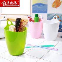 Office desktop storage bucket desktop Trash Can hanging rack trash can home living room creative plastic