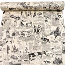 Retro Newspaper PVC wallpaper Self-adhesive TV Background wall wallpaper nostalgia wall stickler Self-adhesive decorated wallapaper