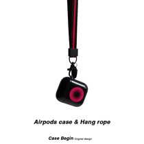 Powder ring suitable for AirPods1 2 3Pro headphone cover Apple wireless Bluetooth protective cover soft case with lanyard