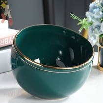 Ceramic desktop mini trash can small household living room bedroom Nordic simple creative table high-end storage bucket