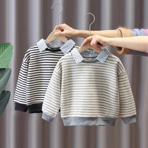 Boys clothes autumn clothes 2021 new children fake two-piece coat children Spring and Autumn style T-shirt polo shirt
