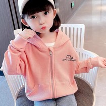 Girls 2021 New waffle zipper sweater Autumn Winter Women baby Foreign style coat children sports clothes
