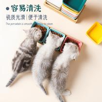  Snacks small bowls canned double bowls anti-tipping kittens food pots cats neck protection ceramics drinking milk eating kittens