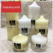 Pointed cylindrical religious candle white thick candle church wedding smokeless candle set craft wax