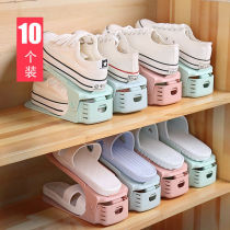 Adjustable shoe cabinet shoe storage artifact plastic shoe rack double-layer simple household integrated shoe bracket thickened