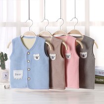 New baby plus velvet warm boy girl autumn and winter shoulder cardigan outside Cardigan vest