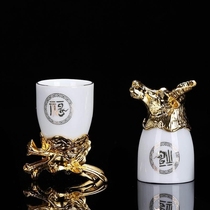 High-grade twelve Zodiac ceramic glass wine set gift box set liquor wine wine cup gift custom logo