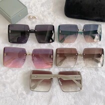 Ladies sunglasses European and American personality frame mens sunglasses network red live broadcast wide box sunscreen glasses