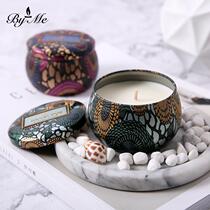 Three-color flat iron can fragrance candle smokeless handmade soybean candle aromatherapy creative companion gift box wholesale