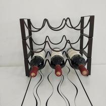 Manufacturer Direct Sales Creative Iron Art Three Rows Red Wine Rack Eurostyle Bar Iron Art Wine Rack Bar Creative Red Wine Rack