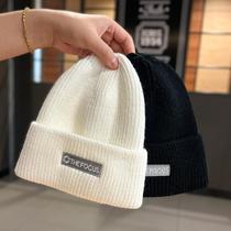 Korean version of embroidered letter wool hat women's autumn and winter national tide knitted ear protection hat street Joker pullover cold hat men