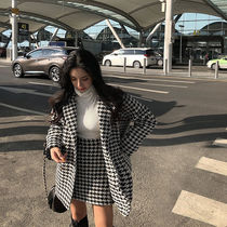 Coat Womens 2021 Spring and Autumn New style small fragrance wind hair woolen coat coat skirt two tide