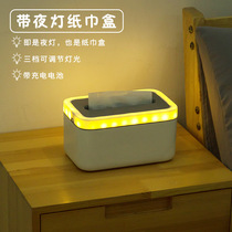 New creative night light tissue box household waterproof removable meal paper box Luminous treasure box to receive tissue paper