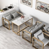 Simple leisure rest area to negotiate reception double deck sofa Nordic dessert milk tea shop table and chair combination