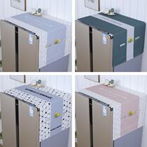Nordic Wind Fridge Dust Cover Double Open Door Fridge Cover Cloth Waterproof Washing Machine Cover Towel Dust Protection Cover Dust