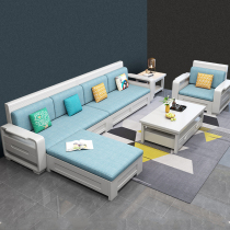 Solid wood sofa modern minimalist American style high storage winter and summer dual-use home small apartment white sofa combination