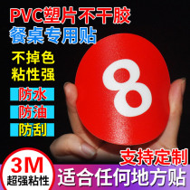 Waterproof PVC plastic sheet sticker round number sticker sequence number restaurant table number sticker Cabinet machine sticker