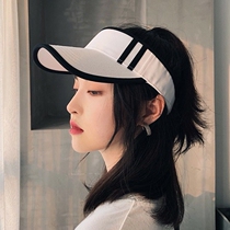 Wood ponytail hat visor Korean version sunscreen no top duck tongue sun hat Sports running outdoor baseball cap