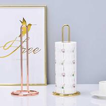 Paper towel rack Nordic gold shelf Wrought iron dining table Kitchen cling film storage roll paper rack Desktop storage rack