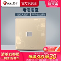 Bull socket telephone socket panel Type 86 concealed wall weak electric socket telephone line panel G18 gold