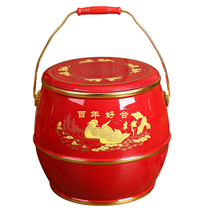 Proud to be married with red small toilet children and grandchildren barrel wedding items accompanied by bride spittoon barrel decorated wedding