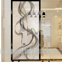 Hao Yue custom tempered art clamping glass partition screen window room basalt walkway background wall household rubber