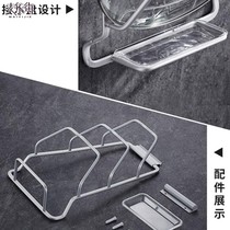 Kitchen wall-mounted pot cover holder rack nail-free space aluminum cutting board holder with water tray