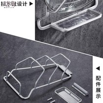 Household kitchen storage plate space aluminum cushion pot cover rack wall-mounted vegetable plate with water tray pot cover holder