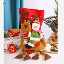 Christmas socks gift bag large childrens candy bag kindergarten scene arrangement Christmas tree old snowman pendant