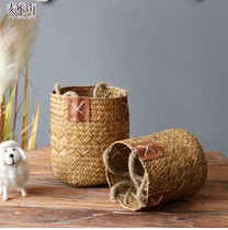 Pastoral series seaweed flower basket portable basket dried flower gift storage basket portable basket home decoration