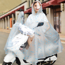 Electric car poncho raincoat battery long full body rainstorm increased thickened female single transparent motorcycle bicycle