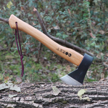  Outdoor axe Camping wood chopping knife Manganese steel walnut wood handle hand axe Bone chopping tree chopping wood multifunctional jungle axe