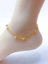 Lao Fengxiang cloud gold 18K anklet female 2021 new transfer beads 999 gold Korean version of personality jewelry 24k Yong