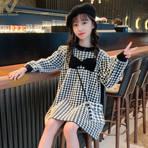 Korean version girl dress with dress spring and autumn and thin section 2022 new CUHK Tong Skirt Ocean Gas Spring Children Princess Dress